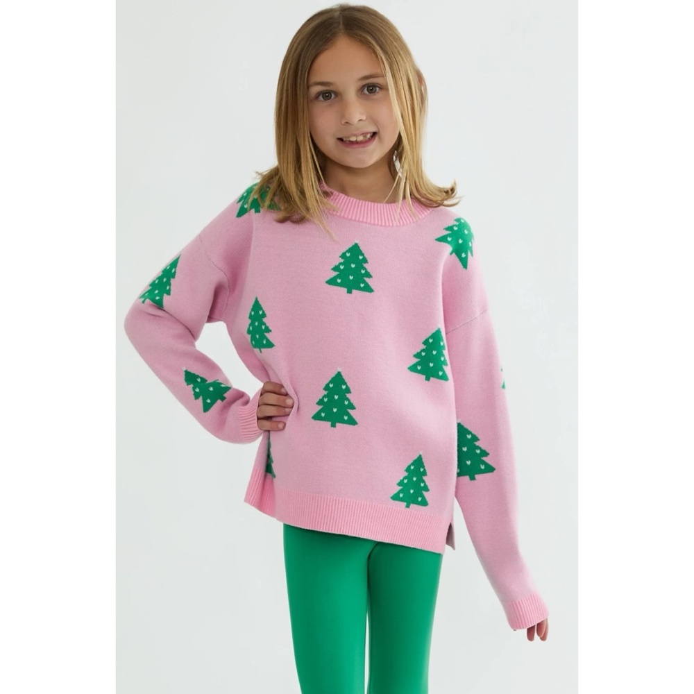 Beach Riot Little Callie Sweater Pink Christmas